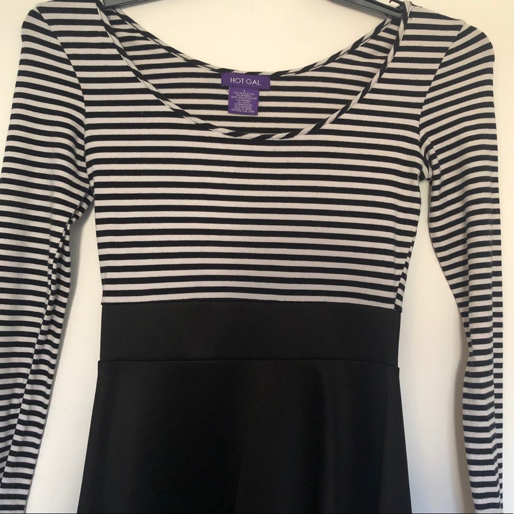 Hot Gal Black and White Striped Dress - size small
